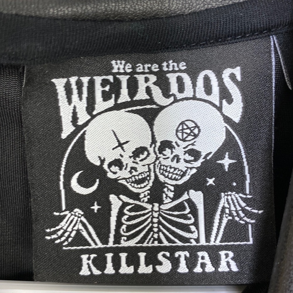 Killstar We Are the Weirdos FANG Black Velvet Moon Mini Dress - Picture 5 of 7